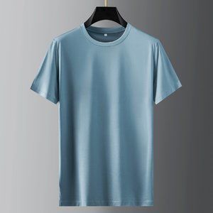 Cotton men's round neck short sleeve t-shirt men's simple and generous T-shirt